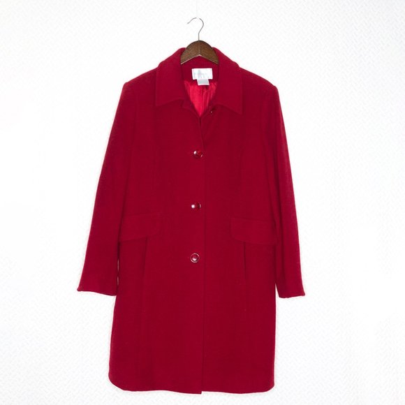 Worthington Jackets & Blazers - 🌟$10🌟Worthington Red Wool Blend Pea Coat